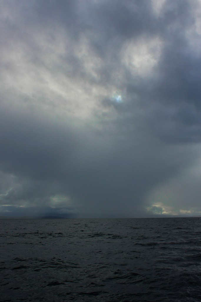 A rain squall in the distance