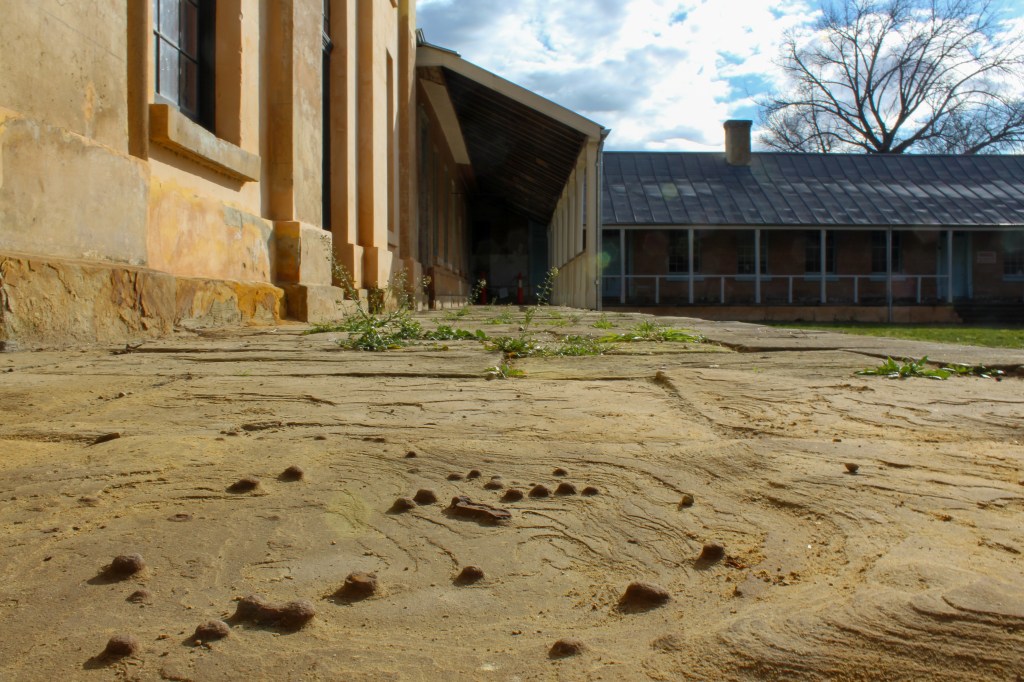 Sandstone paving at the New Norfolk Asylum