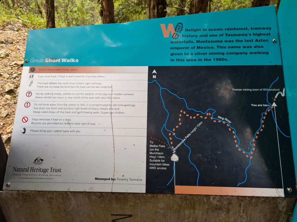 The map at the start of the track. It is signed and easy to follow though. 